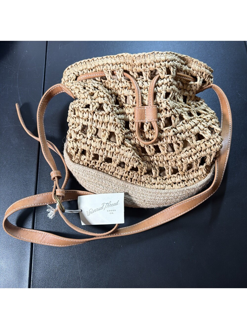 Universal Thread Woven Straw Crossbody Bag Natural Tan Boho NWT Target
